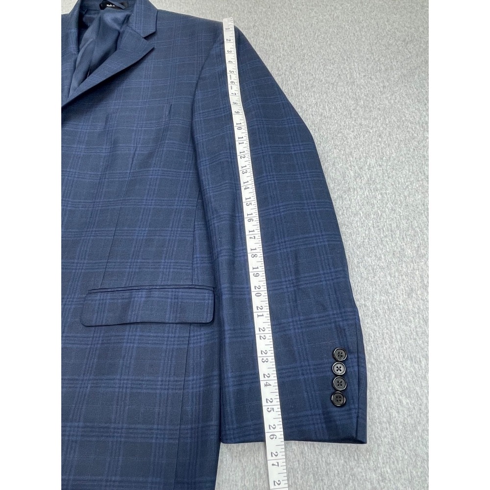 Lauren Ralph Lauren Blazer Mens 46L Blue Plaid Notch Lapel 2 Button Jacket - Picture 7 of 10